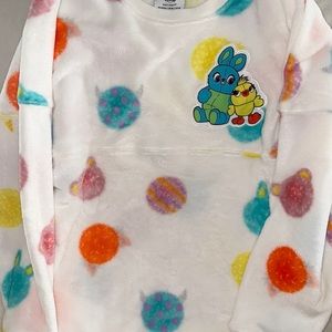 Disney Fuzzy Pixar Spirit Jersey w- Toy Story, Turning Red, Monsters Inc, etc